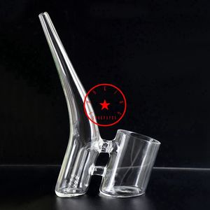 New Style Transparent Portable Stand Style Pyrex Thick Glass Dry Herb Tobacco Smoking Bong Handpipe Innovative Oil Rigs Filter Vaporizer Waterpipe Bubbler Holder