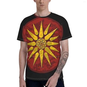 Magliette da uomo Macedonia Simbolo Colore Stampa 3D T-shirt unisex cool Grecia Stemma Scudo Stella del sole Rotonda Classica greca