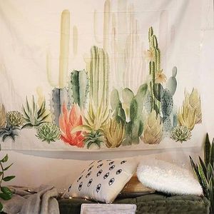 Gobeliny wiszące na ścianie kaktus gobelin bohemian 150 130 cm okładka na plażę ręcznik do rzutu koc pikniczny mata joga dekoracja domowa tkaniny 35