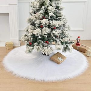 Decorações de Natal Tamanhos Diferentes Branco Pelúcia Árvore Saia Base Enfeites Macio Tapete de Pele Falso para Casa Decoração de Chão de Natal 231109