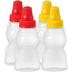 Servis uppsättningar 4 st Pack Bear Sauce Bottle Plastic Squeeze Bottles Liquids