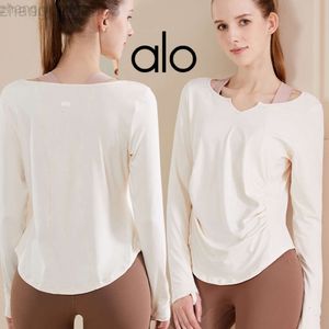 Desginer Aloo Yoga Tops Terno Feminino Secagem Rápida Terno Fitness Esportes Top Treinamento Roupas de Manga Comprida Correndo Cobertura Outono e Inverno