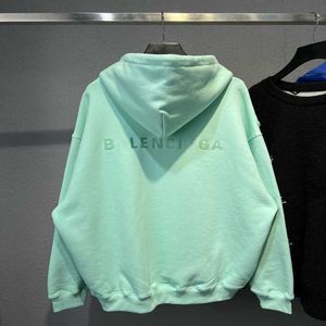 Womens Designer T Shirt Shirt High Edition Autumn Winter Embroidered Mint Green Hooded Hoodie