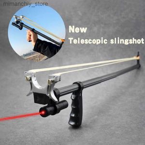 Hunting Slingshots New Infrared Laser Tescopic Slingshot High Precision Shooting Portab Extended Straight Rod Slingshot Set Designed for Novice Q231110