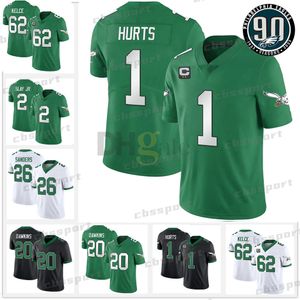 Kelly Green Jalen Hurts 2023 Football Jersey Jason Kelce D'Andre Swift AJ Brown Devonta Smith Darius Slay Jr Dawkins Jason Brian Dawkins Haason Reddick White Shirts