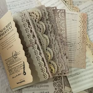 Anteckningar Vintage Creative Material Paper Lace Hollow Border Letter Sports Album Decoration Notes Diy Magazine 230408