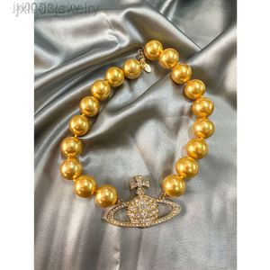 惑星ネックレスデザイナーViviennes Westwood Necklace Saturn Exclusive Large Pearl Necklace Womens Maillardスタイル