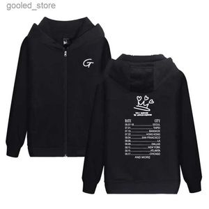 Herrtröjor tröjor 2023 kpop gidle (g) i-dle queencard män/kvinnor zip hoodie långärmad lös casual sweatshirt par stil unisex streetwear topp q231110