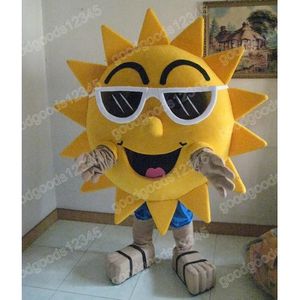 Adult Size Sunshine Mascot Costumes Christmas Halloween Fancy Party Dress Cartoon Character Carnival Xmas Advertising Birthday Party Costume Unisex Outfit