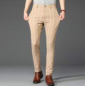 Men039S byxor Mens Stripe British Slim Fit Men Plus Size Casual Formell Mager Business Stretch Slacks Byxor för 30387315356