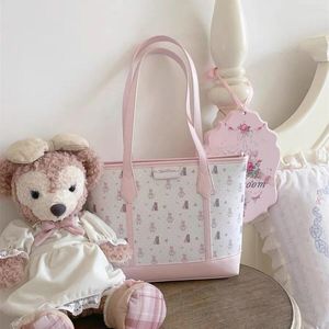 Storage Bags Pink Cute Tote Bag Leather Cartoon Shopping Female Hand Gift Birthday