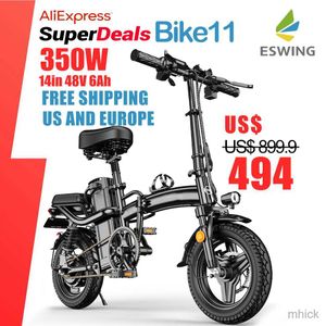 Bikes Mini Size Folding Electric Bicycle 400W 48V 14 Inch Electric City Bike Foldable Electric Bike M230411