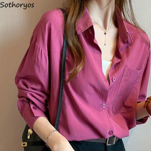Женские блузкие рубашки блузковая рубашка женская осенняя женское пальто Простые женские топ -топ в полном матче Элегантная корейская мода Ulzzang 3XL INS 230410