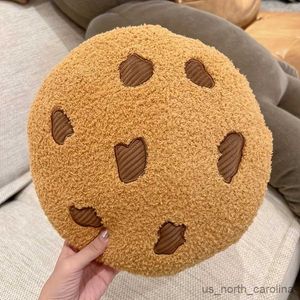 Stuffed Plush Animals Creative Cookies Pillows Round Shape Chocolate Biscuits Stuffed Plush Toys Realistic Food Snack Seat Cushion Props Gifts