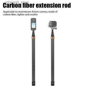 Selfie Monopods para Insta360 Fibra de Carbono Invisível Selfie Stick 2.9m Ajustável Câmeras de Vídeo de Ação Estendida Selfie Sticks Carbon Go Pro Stick Q231110