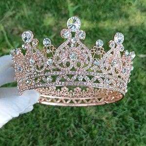 Başlıklar Kristaller Düğün Taç Gümüş Gümüş Rhinestone Prenses Kraliçe Gelin Taç Taç Saç Aksesuarları