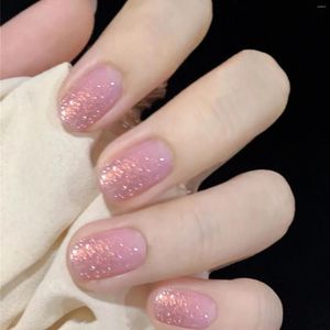 Falska naglar solid färg rosa varar tillräckligt skadar inte naglar för bröllop och festtillfällen