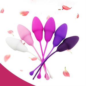 Eggs 6PCS Medical Silicone Kegel Balls set per le donne Muscolo vaginale Stringere Esercizio Manubri Geisha Kegel Ginnico palla 1124