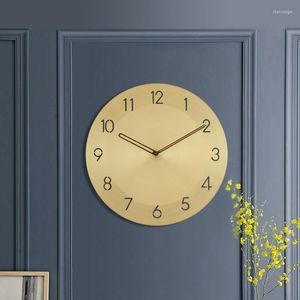 Wall Clocks Nordic Simple Design Style Clock Creative Fashion Copper Minimalist Deco Murale Home Decor Wallclock Wanduhren