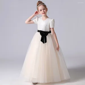 Платья для девочек Dideyttawl, кружевное тюлевое платье с цветочным принтом для концерта, платье подружки невесты для юных, блестящие детские свадебные платья принцессы