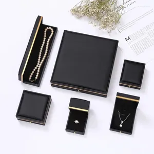Jewelry Pouches 1 Pcs Right Angle PU Leather Box Pearl Treasure Ring Bracelet Necklace Packaging