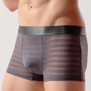 Underpants Sexy Men Underwear Mesh Boxer Transparent Ultra-Thin Jockstrap Male Low Waist Men's Shorts Panties Boxershorts