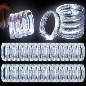 LED Rave Toy 36pc Białe opaski na nadgarstki LED Bracelety Bracelety Świecące bransoletki Lumoinous w ciemnobocznych przyjęcie weselne Favors Favors Toy Materials 231109