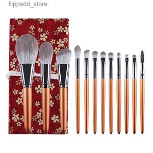 Pincéis de maquiagem ZOREYA Natural Makeup Brushes Set Eyeshadow Make Up Brush Kit de cabelo de cabra para pó facial Foundation Make Brush Cosmetics Q231110