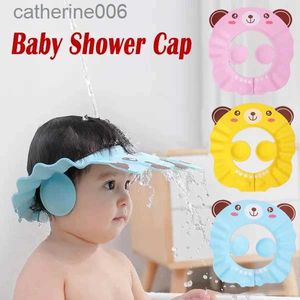 Dusch Caps Cartoon Cute Baby Bath Dusch Cap Justerbar barn Spädbarn Girl Boy Ear Protection Shampo Cap Children Hair Wash Hand Head Coverl231110