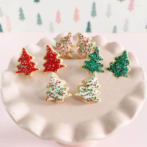 Stud Earrings Christmas Cute Tree Acrylic Decorations Ornament For Women Girl Jewelry Gift