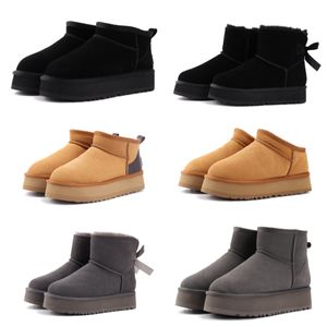 Bootes Womens Designer Boots For Women Platform Booties Slippers Australia Snow Boot Winter Suede Wool Shoes Ladies Warm Fur Ankle Ultra Mini L5