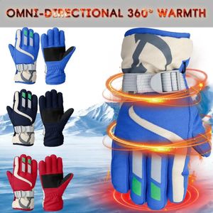 Лыжные перчатки, зимние детские сноубордические нейлоновые Нескользящие детские водонепроницаемые термофлисовые перчатки для мальчиков и девочек 231109