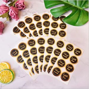 Adhesive Stickers 800pcs hand made DIY Round black sticker Label Package Christmas year Gift Decoration 231110