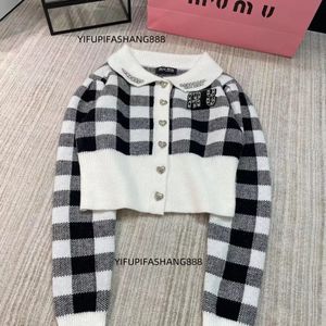 Miui Miui Top Luxury Women Seaters Designer Classical Design Wool ClothingHoodie Knit Tweed Sweater