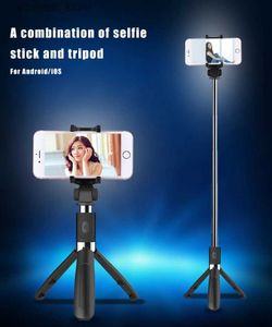 Selfie Monopods Strbea Selfie Stick Tripod ile Kablosuz Romote Deklanşör Katlanabilir Mini Stick 360 Döndürme Telefon Stand Tutucu IOS için Android Q231110