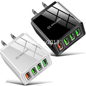 Fast Quick Charge Eu US 5V 5.1A 4 Ports QC3.0 Wall Charger Power Adapters For IPhone 15 11 12 13 14 Pro Max Htc B1