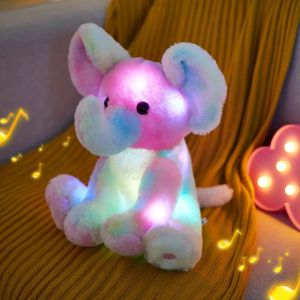 Plush Light - Up toys Musical 28cm Glowing Plush Toy Elephant Doll Throw Pillows Stuffed Toys Animals Kawaii LED Light Gift for Girls Kids 231109