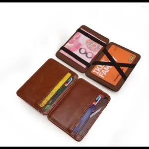 Kartenhalter Designer-Halter Männer Magic Wallet Business Retro PU-Leder Multi-Card-ID-Geldklammer Minimalistisch