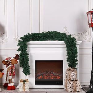 Decorative Flowers Wreaths 27M Artificial Green Christmas Garland For Door Wreath Pine Tree Rattan Decor Supplies 231109