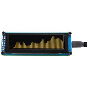 Freeshipping OLED-Musik-Audio-Spektrum-Indikator-Analysator 15-stufiges UV-Messgerät MP3 MP4 MP5 Telefongeschwindigkeit einstellbar AGC USB DC5V für Verstärker Qbsii