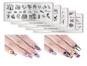Nagelstämpel Bildplatta typografi Tatuering Nature Animal Nail Art Stamp Mall Stencil Nails Tool7888484