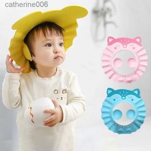 Dusch Caps Baby Shower Cap justerbar hårvätthatt för nyfödda barnskydd Säkra barn barn schampo sköld badhuvud coverl231110