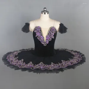 Bühne tragen schwarz professionelle Ballerina Ballett Tutu für Kinder Kinder Kinder Mädchen Erwachsene Pfannkuchen Tanzkostüme Kleid