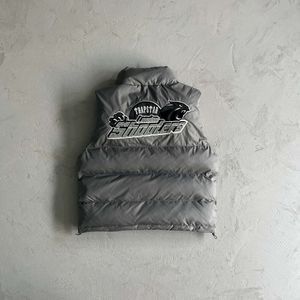 2023 Trapstar Shooters Gilet Grigio Riflettente Giacca di alta qualità Uomo Cappotto moda Ricamo Top