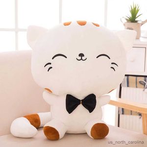 Stuffed Plush Animals 20cm Children's Cute Big Face bow tie Cat Plush Toy Doll Soothing Doll Baby Favorite Birthday Christmas R231110