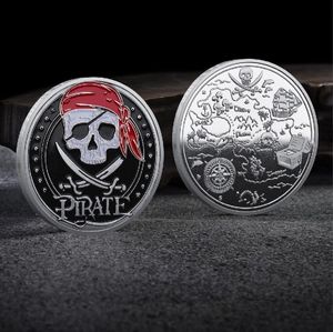 Arts and Crafts Gold and silver plated roasted pirate coin badge