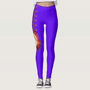 Damen-Leggings, geeignet für Damen, mit Baseball-Print, Strumpfhosen, Kontrolle, Yoga, Sport für hohe Taille