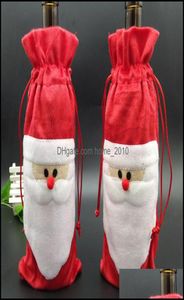 Decorazioni natalizie Forniture per feste festive Giardino domestico Ll Sacchetti regalo Babbo Natale Bottiglia di vino rosso Er Dhhbn3445236