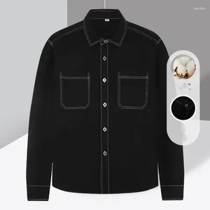 Men's Jackets Autumn And Winter Women's Polo Pocket Button Solid Color Single Breasted Cardigan Long Sleeve Coat Casual Office Lady Tops