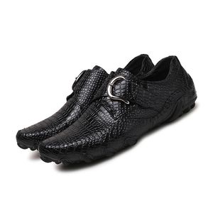 Echtes Leder Herren Freizeitschuhe Luxus Herren Loafer Mokassins Atmungsaktiver Slip on Black Driving Schuhe Plus Size 37-47